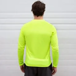 Men's Running Long Sleeve Tech Tee - Life's Short Run Long (Mountains) -goneforarun Sales 2023 MENS LS TECH SAFETYYELLOW BACK