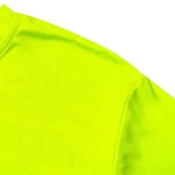 Men's Running Long Sleeve Tech Tee - Life's Short Run Long (Mountains) -goneforarun Sales 2023 MENS LS TECH SAFETYYELLOW CLOSE 1