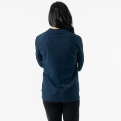 Running Raglan Crew Neck Pullover - Miles Of Friendship Mantra -goneforarun Sales 2023 RAGLANCREW NAVY FEMALE BACK 2