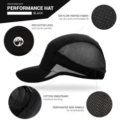 RunTechnology® Performance Hat - Black -goneforarun Sales 2023 TR 44311 details