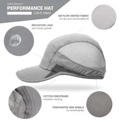 RunTechnology® Performance Hat - Light Gray -goneforarun Sales 2023 TR 44313 details