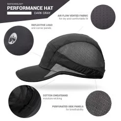 RunTechnology® Performance Hat - Dark Gray -goneforarun Sales 2023 TR 44314 details