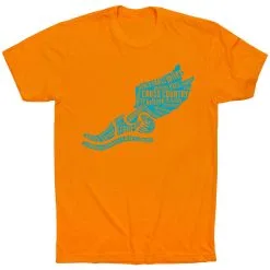Cross Country Short Sleeve T-Shirt - Winged Foot Inspirational Words -goneforarun Sales 2023 cc 00129 ORANGE FLAT