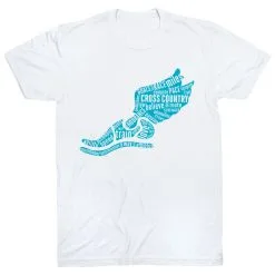Cross Country Short Sleeve T-Shirt - Winged Foot Inspirational Words -goneforarun Sales 2023 cc 00129 WHITE FLAT