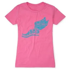 Cross Country Women's Everyday Tee Winged Foot Inspirational Words -goneforarun Sales 2023 cc 00134 HOTPINK
