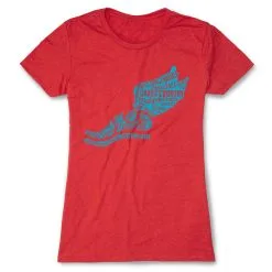 Cross Country Women's Everyday Tee Winged Foot Inspirational Words -goneforarun Sales 2023 cc 00134 RED