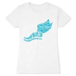Cross Country Women's Everyday Tee Winged Foot Inspirational Words -goneforarun Sales 2023 cc 00134 WHITE