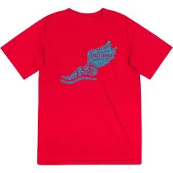 Cross Country Short Sleeve Performance Tee - Winged Foot Inspirational Words -goneforarun Sales 2023 cc 00437 RED FLAT