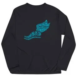 Cross Country Long Sleeve Performance Tee - Winged Foot Inspirational Words -goneforarun Sales 2023 cc 00438 BLACK FLAT