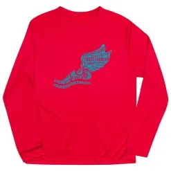 Cross Country Long Sleeve Performance Tee - Winged Foot Inspirational Words -goneforarun Sales 2023 cc 00438 RED FLAT
