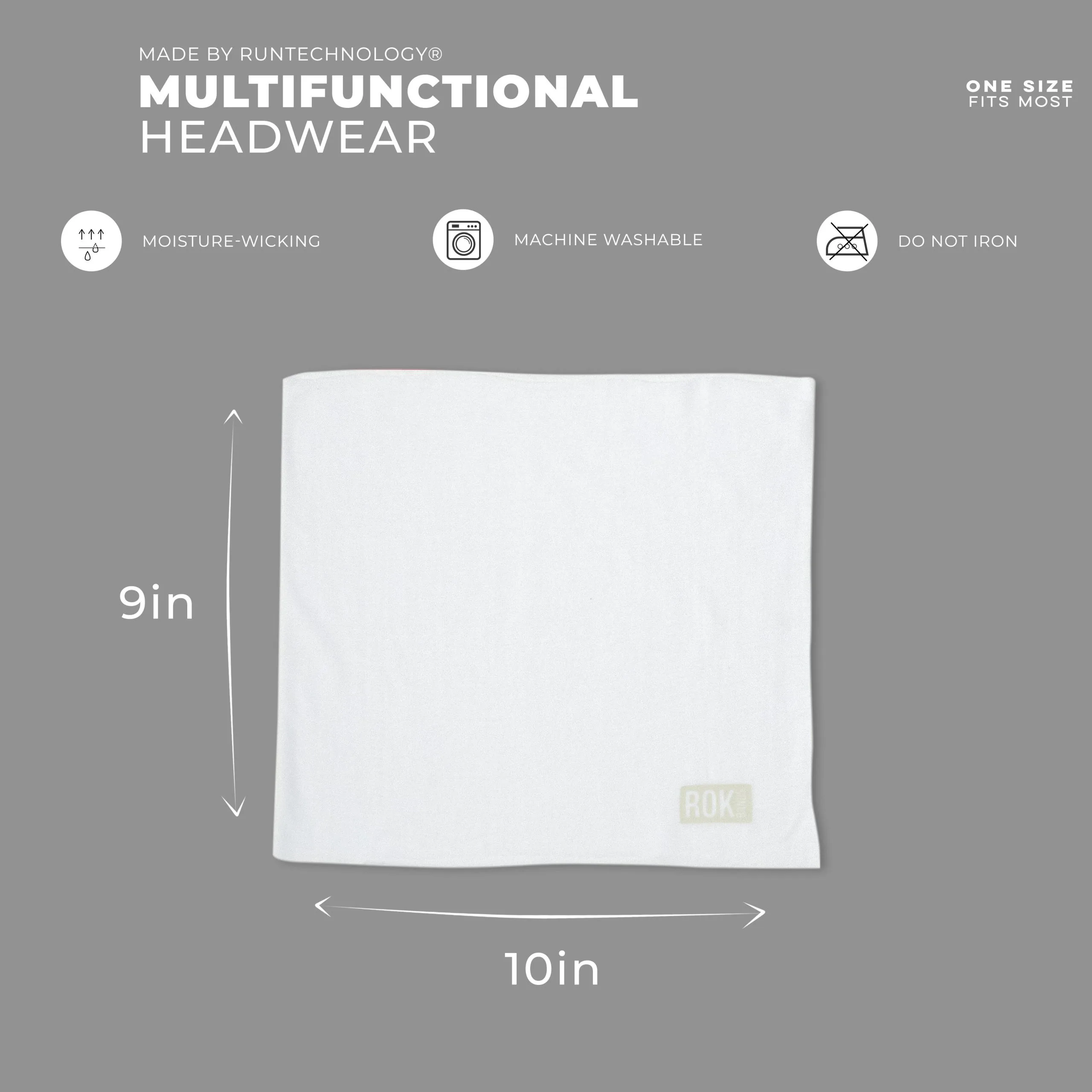 Multifunctional Headwear - Solid White RokBAND 4 Multifunctional Headwear - Solid White RokBAND - Image 2