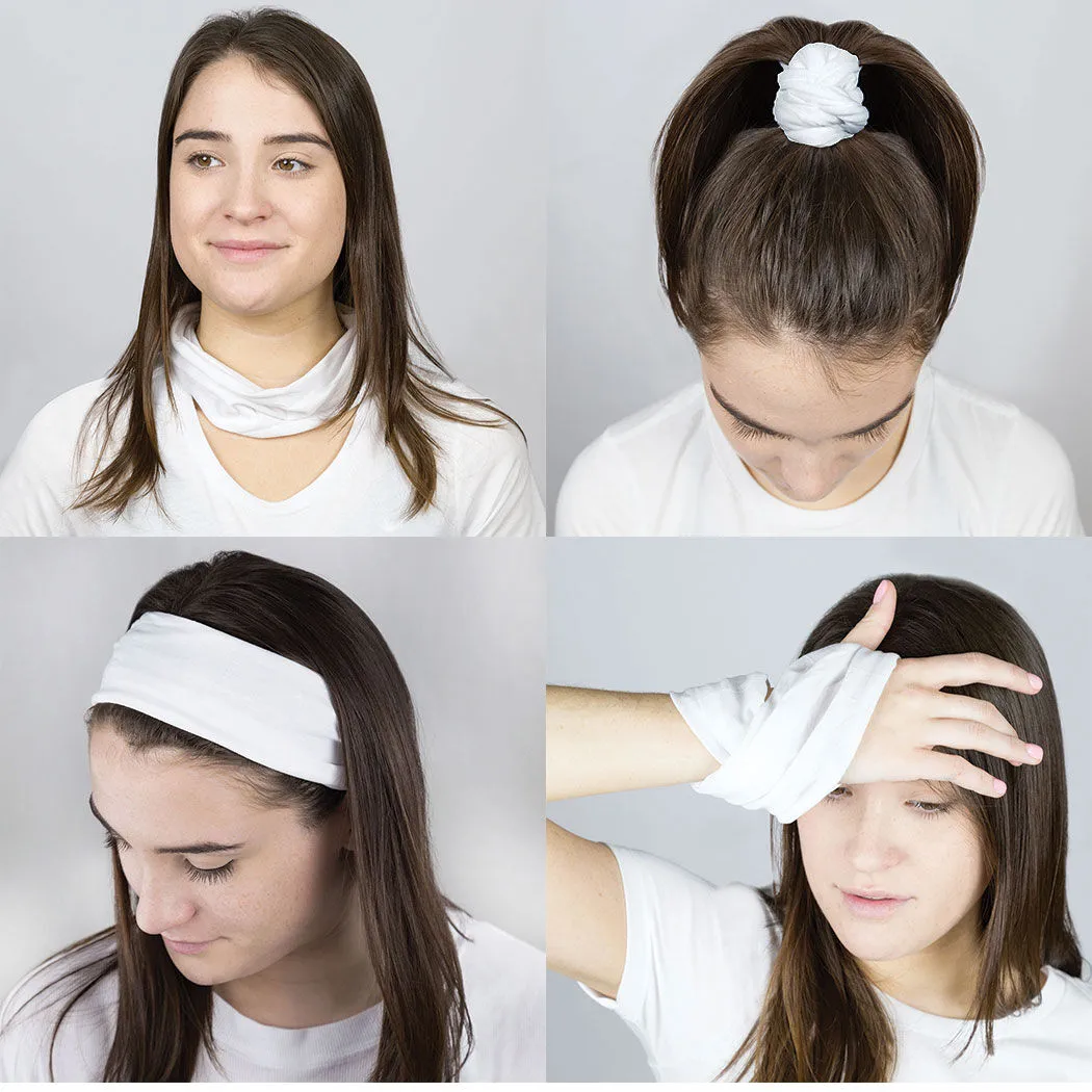 Multifunctional Headwear - Solid White RokBAND 7 Multifunctional Headwear - Solid White RokBAND - Image 5
