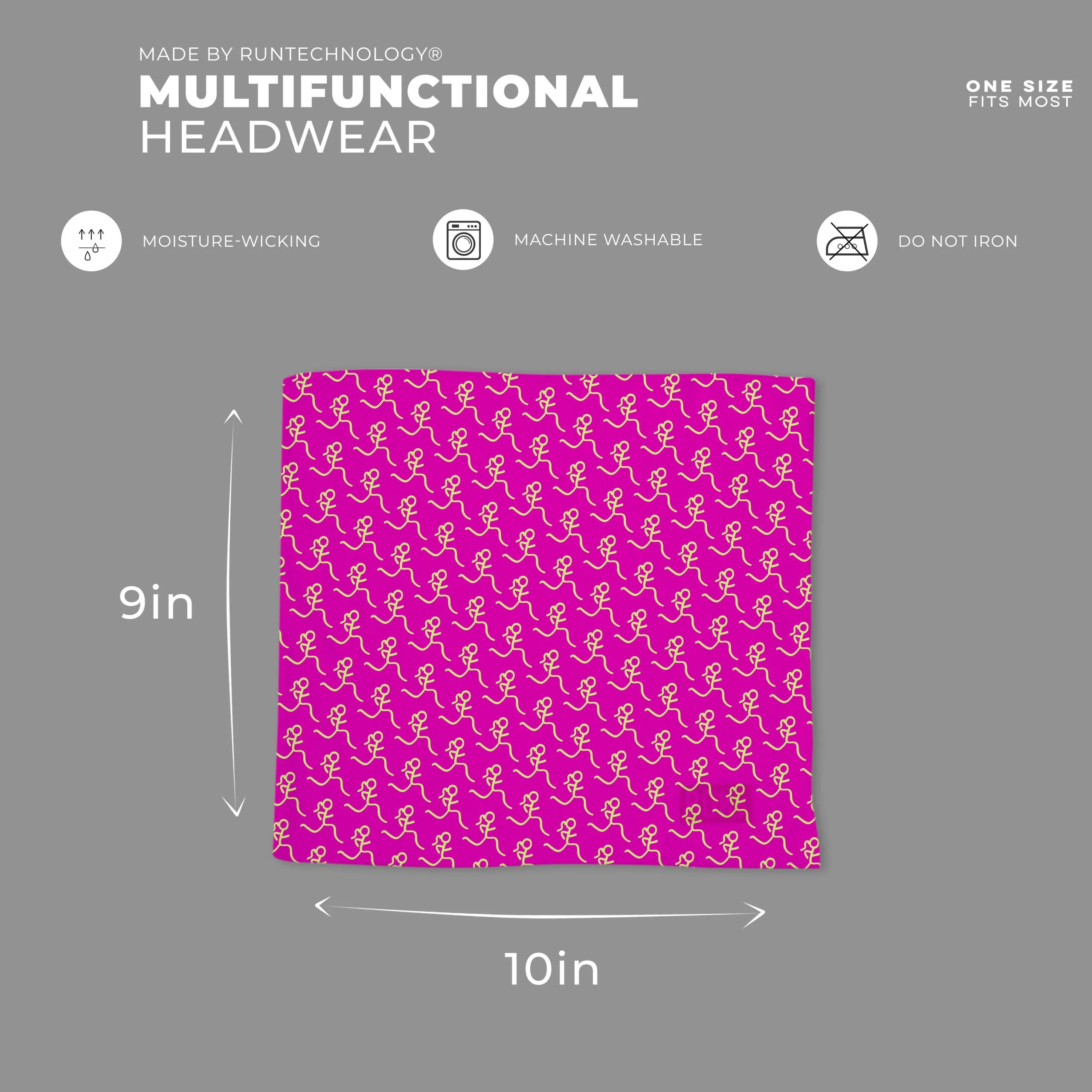 Running Multifunctional Headwear - Girl Stick Figure Pattern Pink RokBAND 4 Running Multifunctional Headwear - Girl Stick Figure Pattern Pink RokBAND - Image 2
