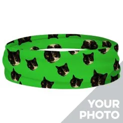 Multifunctional Headwear - Custom Cat Face RokBAND -goneforarun Sales 2023 gs 11470 GREEN RING