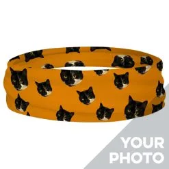 Multifunctional Headwear - Custom Cat Face RokBAND -goneforarun Sales 2023 gs 11470 ORANGE RING