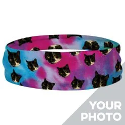Multifunctional Headwear - Custom Cat Face RokBAND -goneforarun Sales 2023 gs 11470 TIEDYE RING