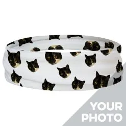 Multifunctional Headwear - Custom Cat Face RokBAND -goneforarun Sales 2023 gs 11470 WHITE RING