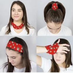 Multifunctional Headwear - Custom Dog Face RokBAND -goneforarun Sales 2023 gs 11471 RED FEMALECOMP
