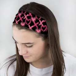 Multifunctional Headwear - Hearts And Xs RokBAND -goneforarun Sales 2023 gs 11739 BLACK FEMALE2