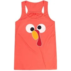 Women's Flowy Racerback Tank Top - Goofy Turkey -goneforarun Sales 2023 gs 12355 CORAL MAIN