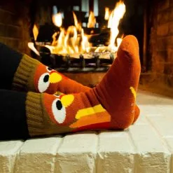Turkey Slipper Socks With Sherpa Lining -goneforarun Sales 2023 py 01716 LIFESTYLE