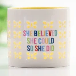 Soleil Home™ Porcelain Candle Holder - She Believed She Could -goneforarun Sales 2023 py 01826 LIFESTYLE