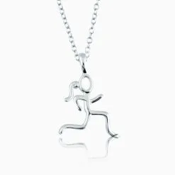Sterling Silver Stick Figure Runner Necklace