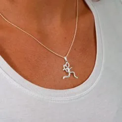 Sterling Silver Stick Figure Runner Necklace -goneforarun Sales 2023 tr 00019 5