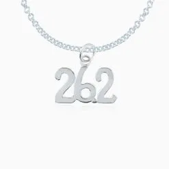 Sterling Silver 26.2 Marathon Necklace (Rounded)