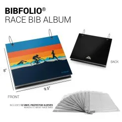 BibFOLIO® Race Bib Album - Triathlete -goneforarun Sales 2023 tr 02460 COLORFUL DETAILS