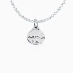 Sterling Silver Marathon Mom Necklace