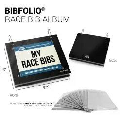 BibFOLIO® Race Bib Album - My Race Bibs -goneforarun Sales 2023 tr 10415 BLACK DETAILS
