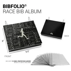 BibFOLIO® Race Bib Album - Running Inspiration Male -goneforarun Sales 2023 tr 11013 BLACK DETAILS