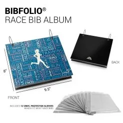 BibFOLIO® Race Bib Album - Running Inspiration Female -goneforarun Sales 2023 tr 11014 NAVY DETAILS