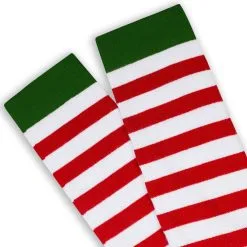 Woven Yakety Yak! Knee High Socks - Running Christmas Elf (Red & White Stripes/Green) -goneforarun Sales 2023 tr 14039 5