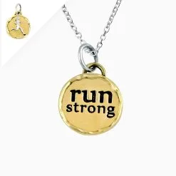 Sterling Silver Run Strong Necklace -goneforarun Sales 2023 tr 14849 CABLELINK BACK