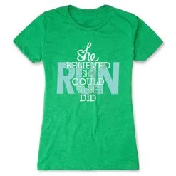 Women's Everyday Runners Tee She Believed She Could So She Did -goneforarun Sales 2023 tr 15458 GREEN