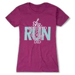 Women's Everyday Runners Tee She Believed She Could So She Did -goneforarun Sales 2023 tr 15458 LUSHBERRY