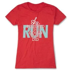 Women's Everyday Runners Tee She Believed She Could So She Did -goneforarun Sales 2023 tr 15458 RED