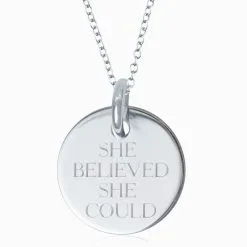 Sterling Silver She Believed NYC Half Marathon Necklace