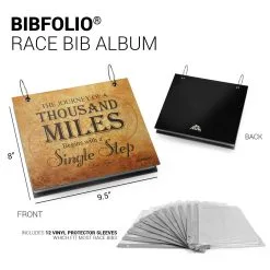 BibFOLIO® Race Bib Album - The Journey Of A Thousand Miles -goneforarun Sales 2023 tr 17600 DETAILS