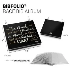 BibFOLIO® Race Bib Album - Miracle -goneforarun Sales 2023 tr 17631 BLACK DETAILS