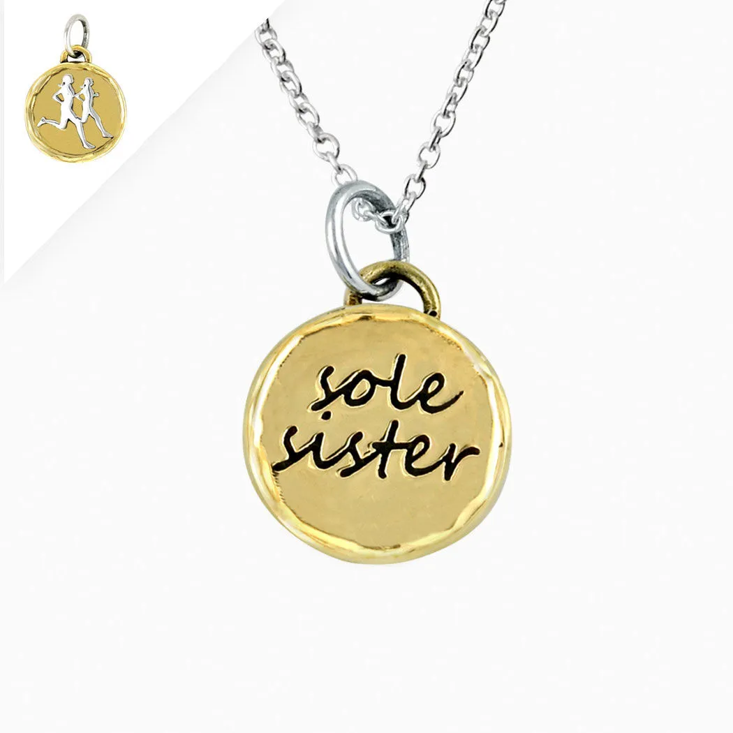 Sterling Silver & Gold Sole Sister Necklace 4 Sterling Silver & Gold Sole Sister Necklace - Image 2