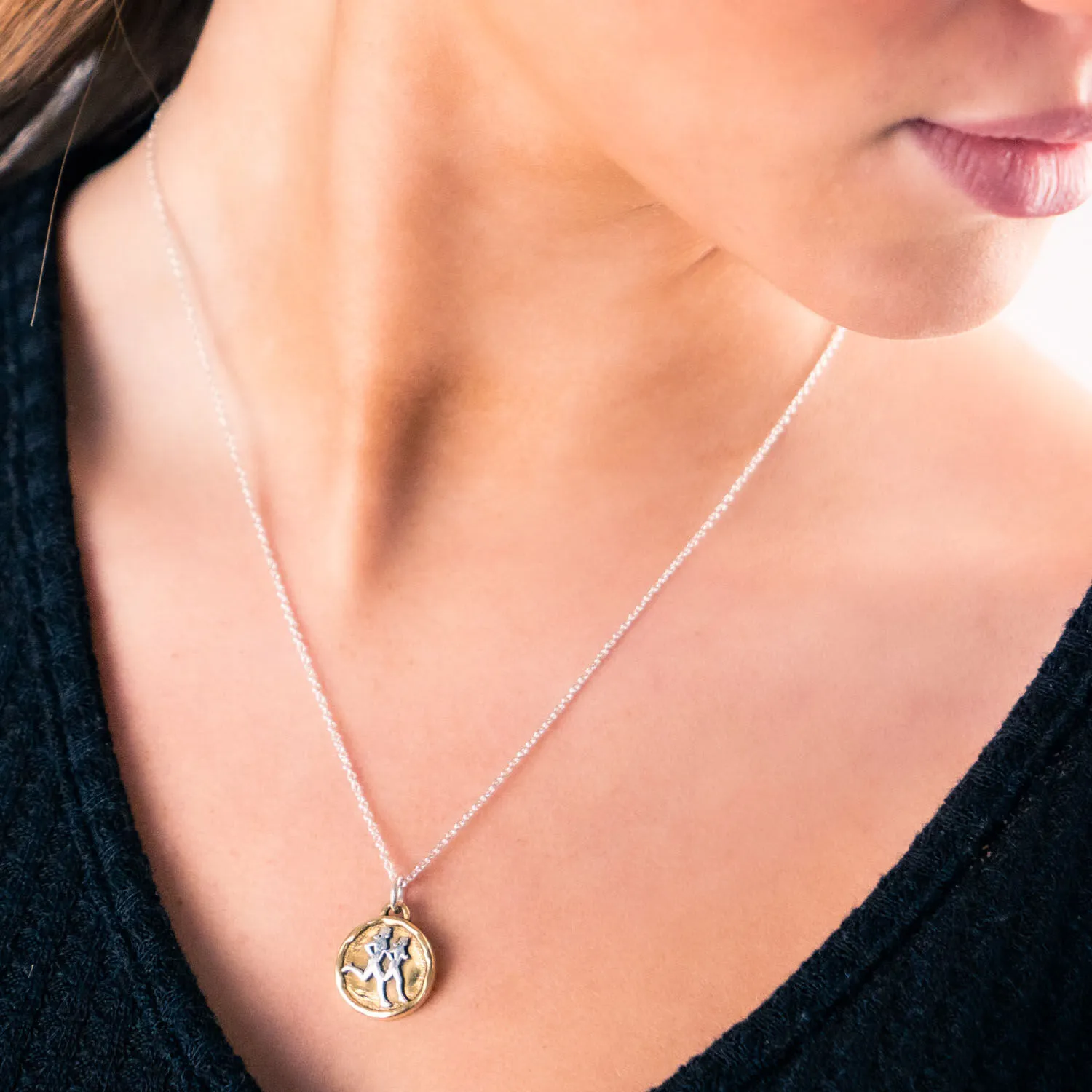 Sterling Silver & Gold Sole Sister Necklace 6 Sterling Silver & Gold Sole Sister Necklace - Image 4