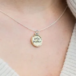 Sterling Silver & Gold Sole Sister Necklace 15 Sterling Silver & Gold Sole Sister Necklace -goneforarun Sales 2023 tr 17841 MODEL 1