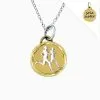 Sterling Silver & Gold Sole Sister Necklace -goneforarun Sales 2023 tr 17841 SS SMALLCABLELINK