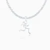 Sterling Silver Mini Stick Figure Runner Necklace -goneforarun Sales 2023 tr 18842 CABLELINK