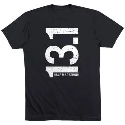 Running Short Sleeve T-Shirt - 13.1 Half Marathon Vertical  -goneforarun Sales 2023 tr 18928 BLACK FLAT