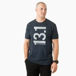 Running Short Sleeve T-Shirt - 13.1 Half Marathon Vertical  -goneforarun Sales 2023 tr 18928 NAVY MALE