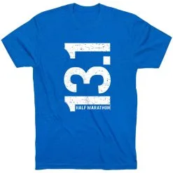 Running Short Sleeve T-Shirt - 13.1 Half Marathon Vertical  -goneforarun Sales 2023 tr 18928 ROYAL FLAT